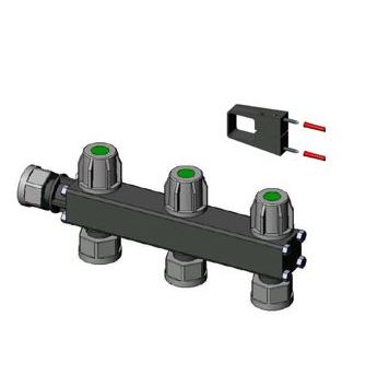 LEV manifold 3 x,en, afsluiter, 1"