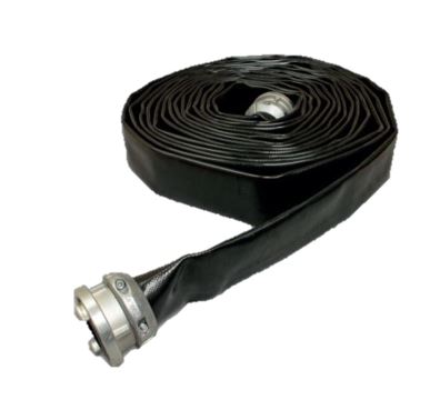 TechFlex platoprolbare PU Synthetic Extra HD kwaliteit industrie / mest transport / sleepslang zwart rol 20 t/m 100 mtr.