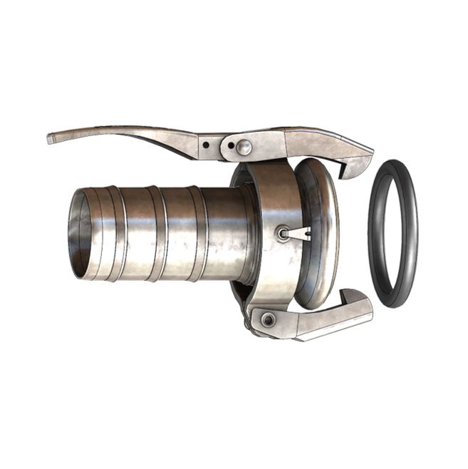 Cardan Moeder-deel slangtule met Z profiel, verzinkt, IT