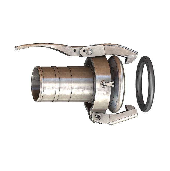 Cardan Moeder-deel slangtule met HD profiel, verzinkt, IT