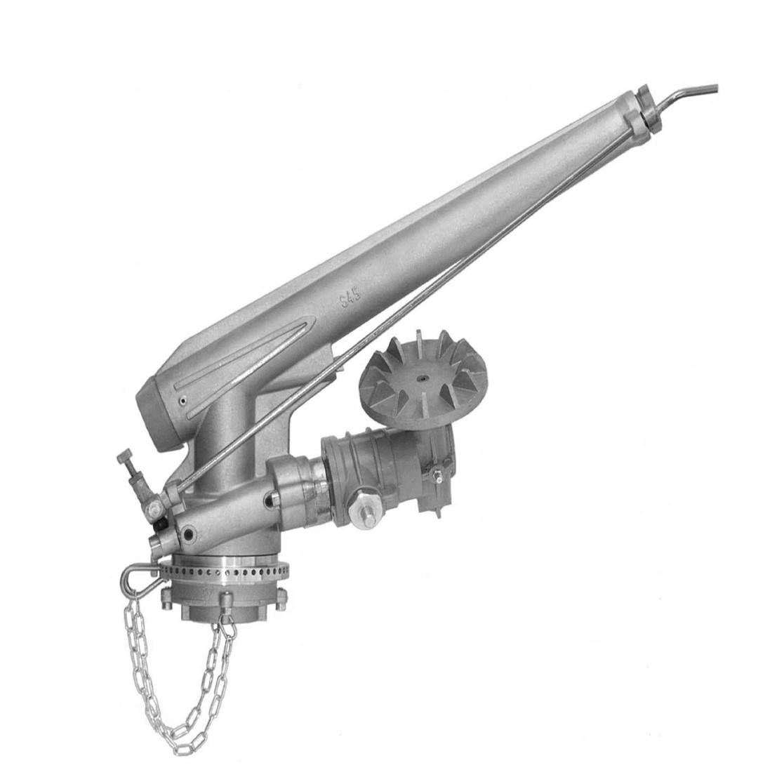 Nodolini sproeier type S45 hogedruk, sector / rondgaand, 1 1/2" bi. dr., 25°, incl. 8 nozzles