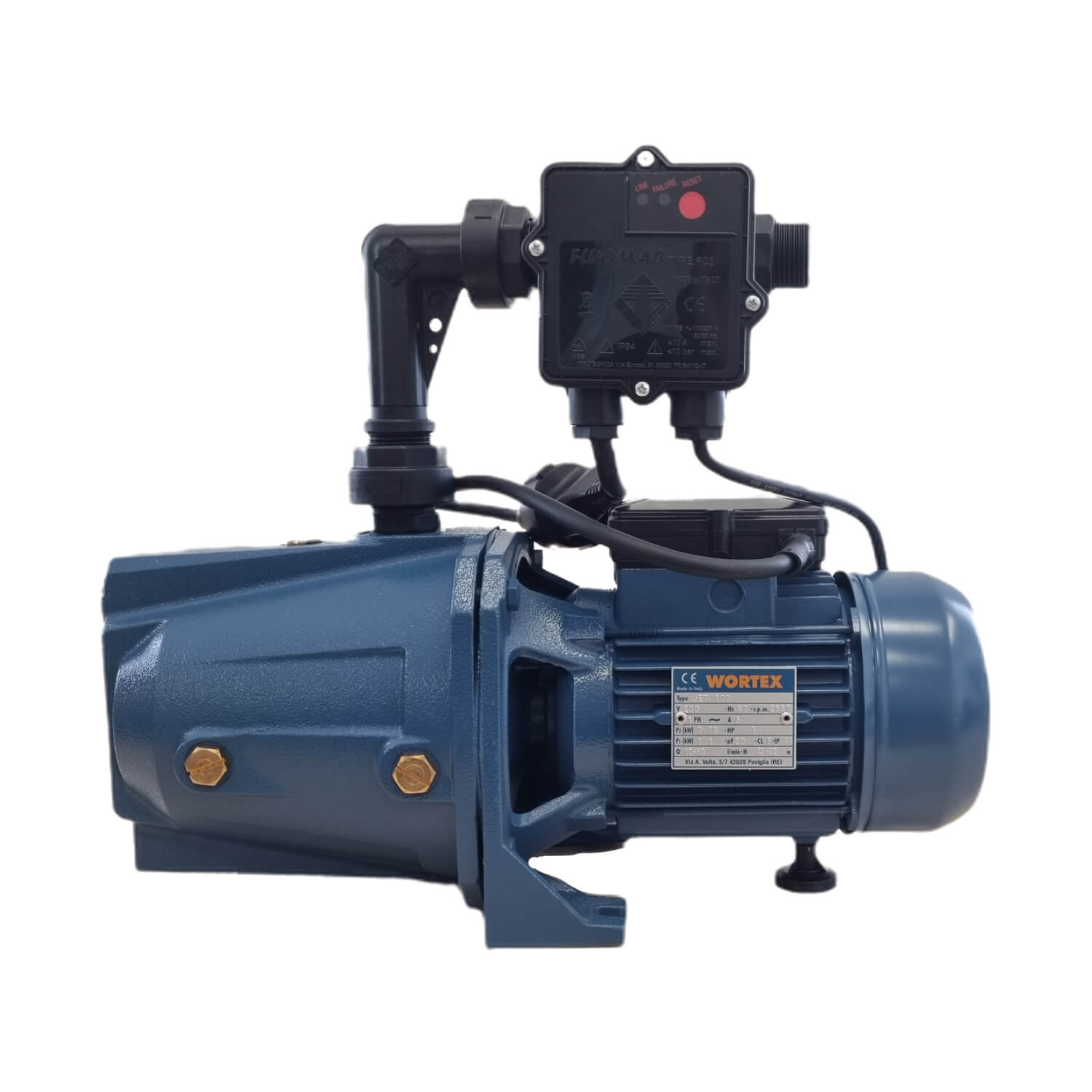 Wortex zelf aanzuigende schoonwaterpomp / beregeningspomp / drukverhogingspomp, type JET + Pumpcontrol