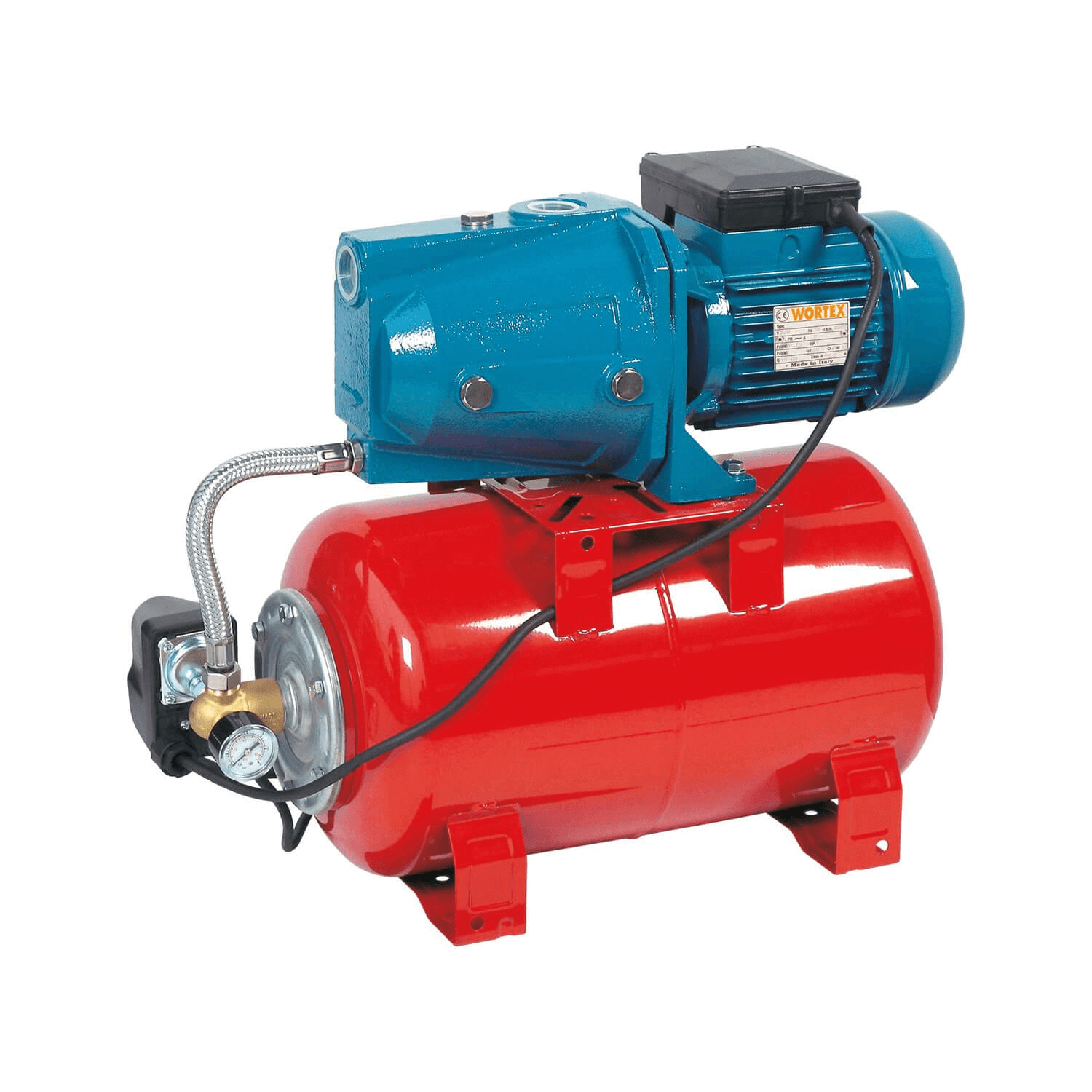 Wortex Hydrofoor + zelf aanzuigende schoonwaterpomp, drukverhogingspomp, hydrofoorpomp type COMBI JET